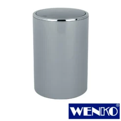 WENKO Schwingdeckeleimer Inca Grey, hochwertiger Kunststoff, 5 Liter