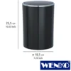 WENKO Schwingdeckeleimer Inca Black, hochwertiger Kunststoff, 5 Liter