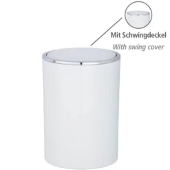 WENKO Schwingdeckeleimer Mod. Inca White, hochwertiger Kunststoff, 5 Liter