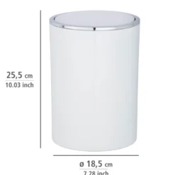 WENKO Schwingdeckeleimer Mod. Inca White, hochwertiger Kunststoff, 5 Liter