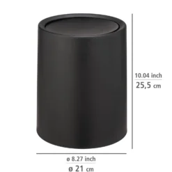 WENKO Schwingdeckeleimer Mod. Atri Schwarz, Fassungsvermögen: 6 Liter