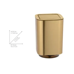 WENKO Schwingdeckeleimer Mod. Auron Gold, Kosmetikeimer mit Schwingdeckel, 5,5 l
