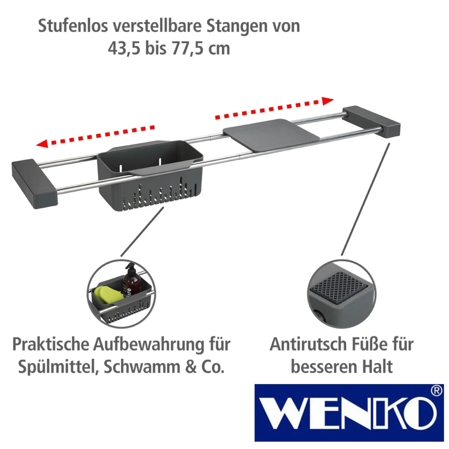 WENKO Spülen-Caddy Cami, Spülorganizer, ausziehbar