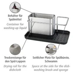 WENKO Spülorganizer Edelstahl Mod. Orio, Spülbecken-Caddy, rostfrei