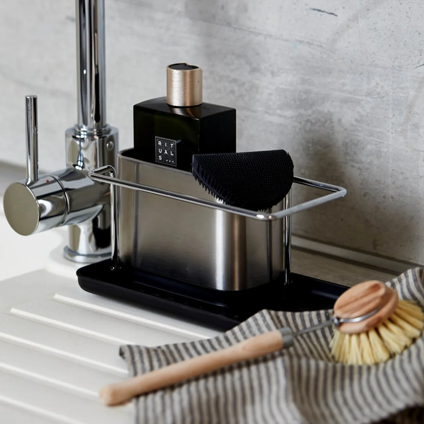 WENKO Spülorganizer Edelstahl Mod. Orio, Spülbecken-Caddy, rostfrei