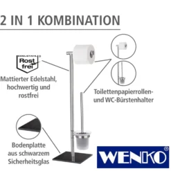 WENKO Stand WC-Garnitur Lima Edelstahl, rostfrei