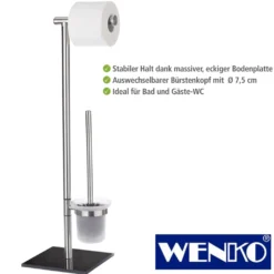 WENKO Stand WC-Garnitur Lima Edelstahl, rostfrei