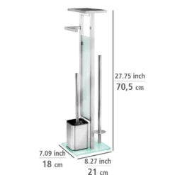 WENKO Stand WC-Garnitur Mod. Debar mit Ablage Edelstahl, rostfrei
