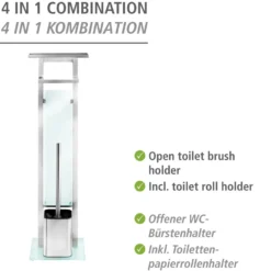 WENKO Stand WC-Garnitur Mod. Debar mit Ablage Edelstahl, rostfrei