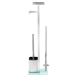 WENKO Stand WC-Garnitur Mod. Debar mit Ablage Edelstahl, rostfrei