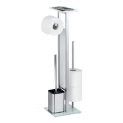 WENKO Stand WC-Garnitur Mod. Debar mit Ablage Edelstahl, rostfrei