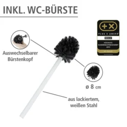 WENKO Stand WC-Garnitur Mod. Rivalta Weiß, integrierter Toilettenpapierhalter und WC-Bürstenhalter