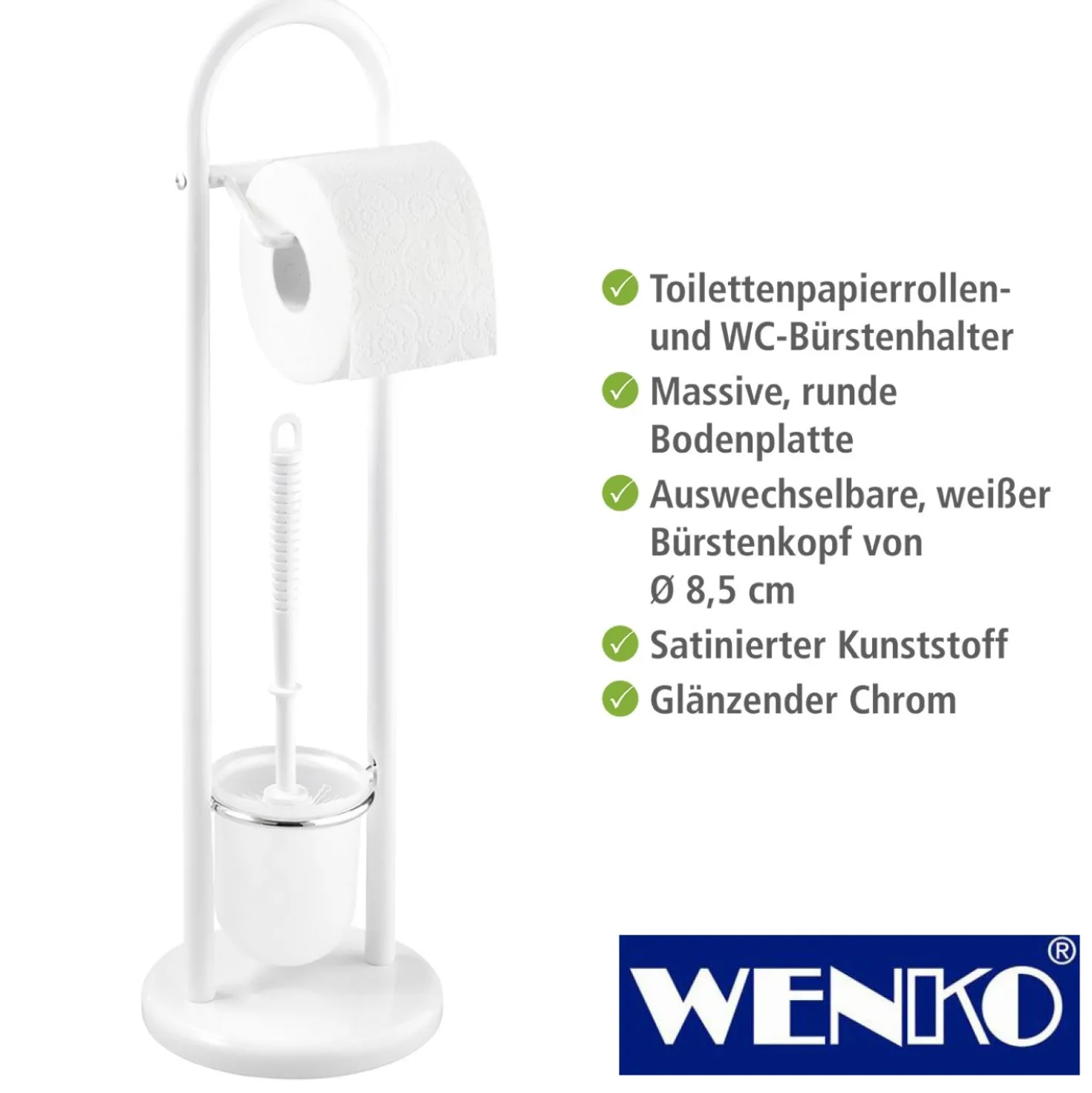 WENKO Stand WC-Garnitur Siena Weiß, aus Stahl