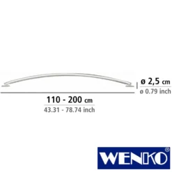 WENKO Teleskop-Badewannenstange bogenförmig Chrom, 110 - 200 cm