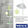 WENKO Teleskop Duschecke Compact Weiß, mit 4 Ablagen