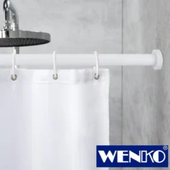 WENKO Teleskop-Duschstange "Luz" 70 - 115 cm weiß aus Aluminium