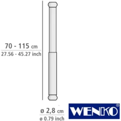 WENKO Teleskop-Duschstange "Luz" 70 - 115 cm weiß aus Aluminium