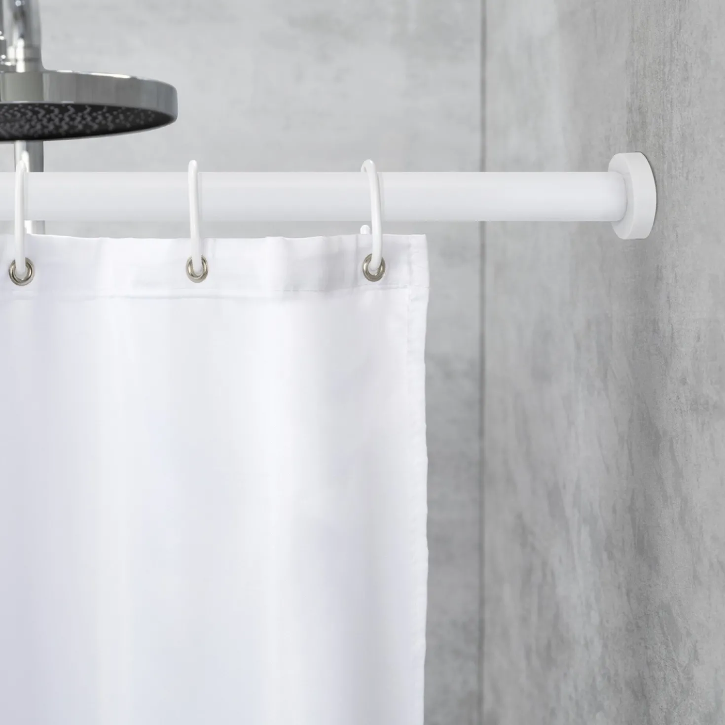 WENKO Teleskop-Duschstange "Luz" 70 - 115 cm weiß aus Aluminium