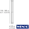 WENKO Teleskop-Duschstange "Luz" 110 - 185 cm aus Edelstahl