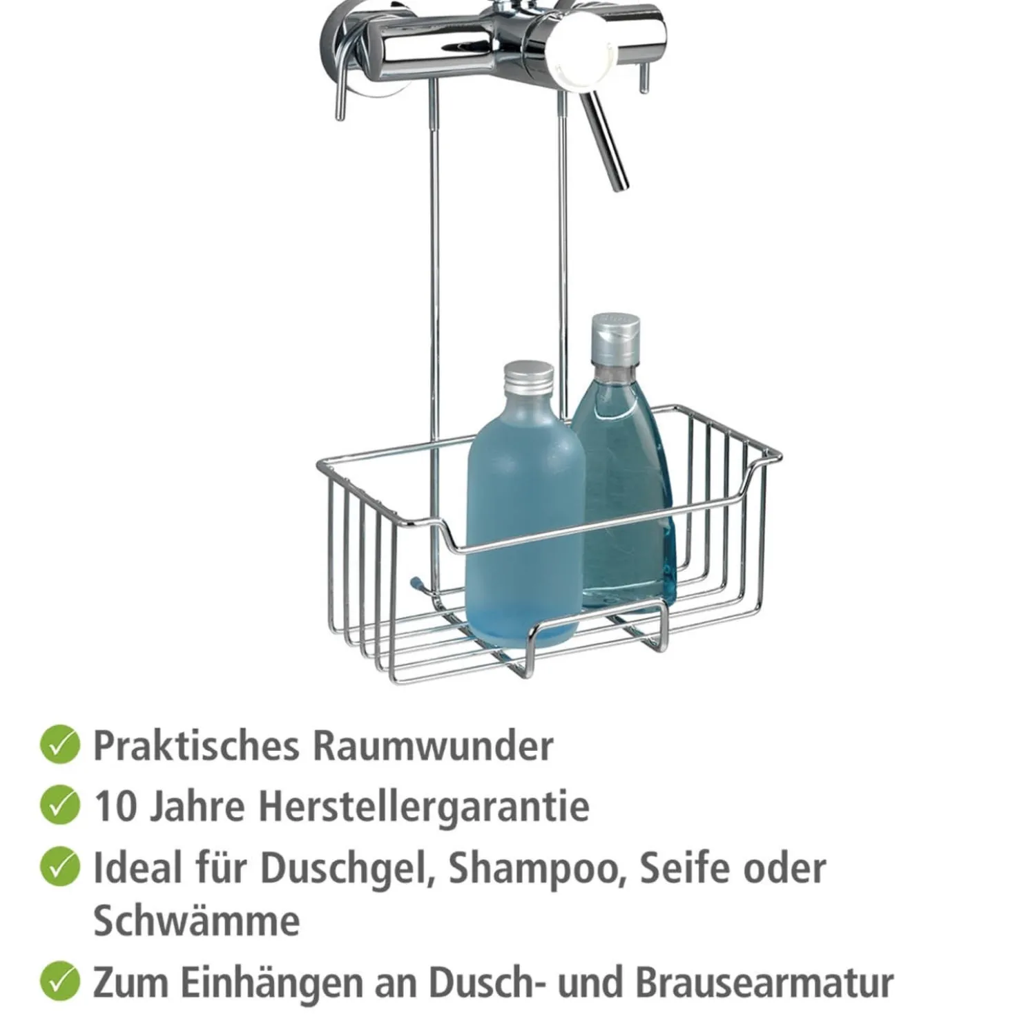 WENKO Thermostat-Dusch-Caddy Mod. Milo Edelstahl, rostfrei