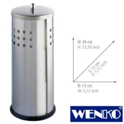 WENKO Toilettenpapier-Ersatzrollenhalter Ancona matt Edelstahl, rostfrei