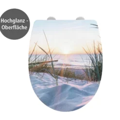 WENKO Toilettensitz Mod. Baltic Hochglanz, WC-Sitz mit Absenkautomatik, Schnellbefestigung