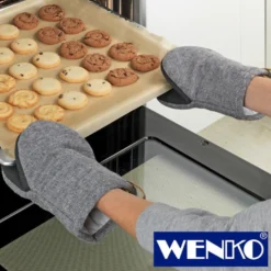 WENKO Topfhandschuhe Ada Mini Grau, Handflächen aus Neopren