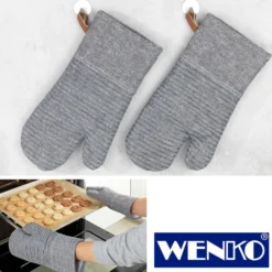 WENKO Topfhandschuhe "Ada Stripes" Grau