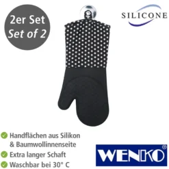 WENKO Topfhandschuhe Silikon Schwarz, 1 Paar