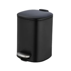 WENKO Treteimer Alassio, Schwarz 5 L, Easy-Close Absenkautomtik