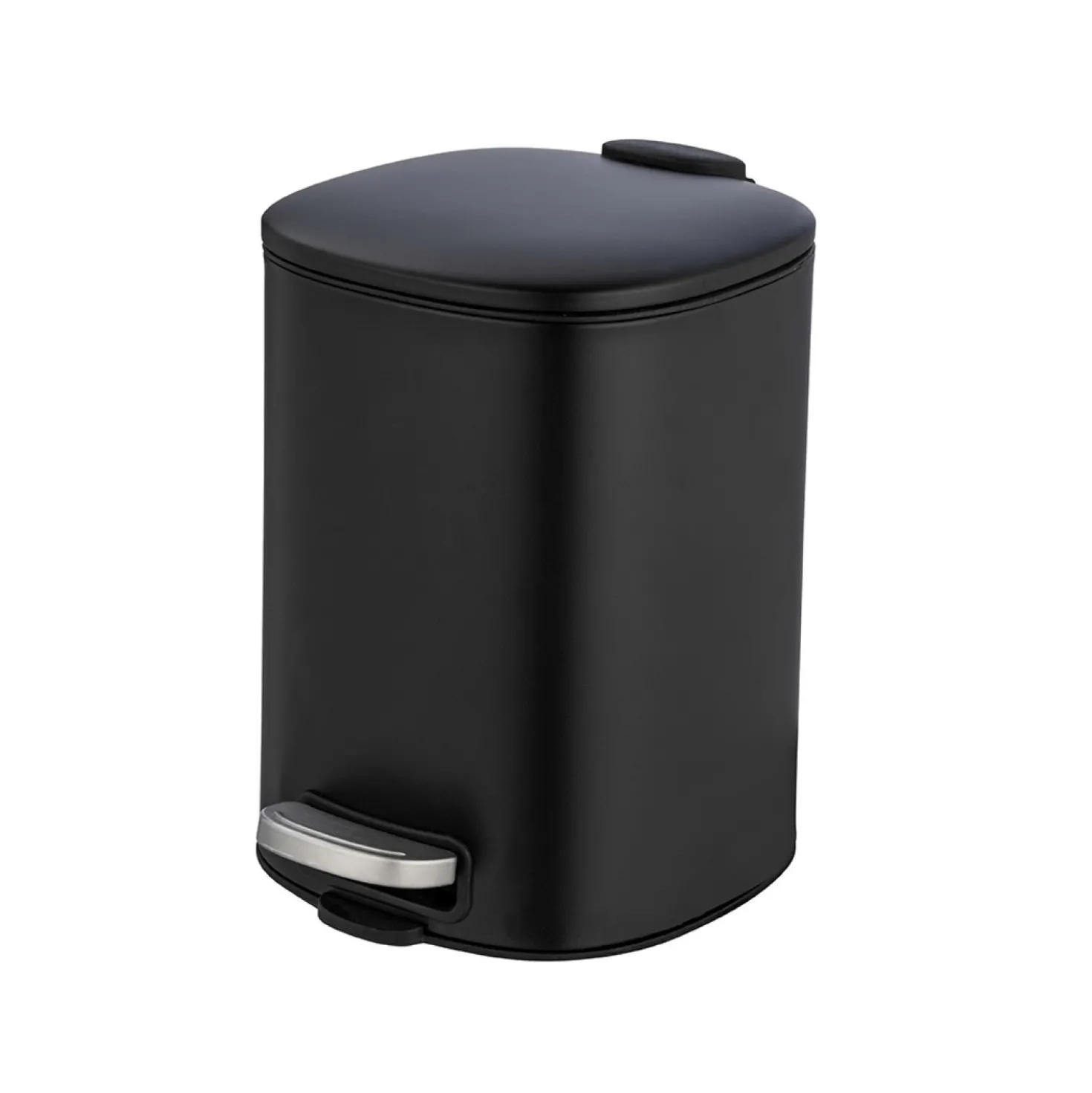 WENKO Treteimer Alassio, Schwarz 5 L, Easy-Close Absenkautomtik