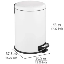 WENKO Treteimer Mod. Leman Easy Close Weiß 20 L, mit herausnehmbarem Einsatz