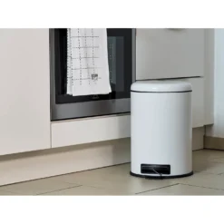 WENKO Treteimer Mod. Leman Easy Close Weiß 20 L, mit herausnehmbarem Einsatz