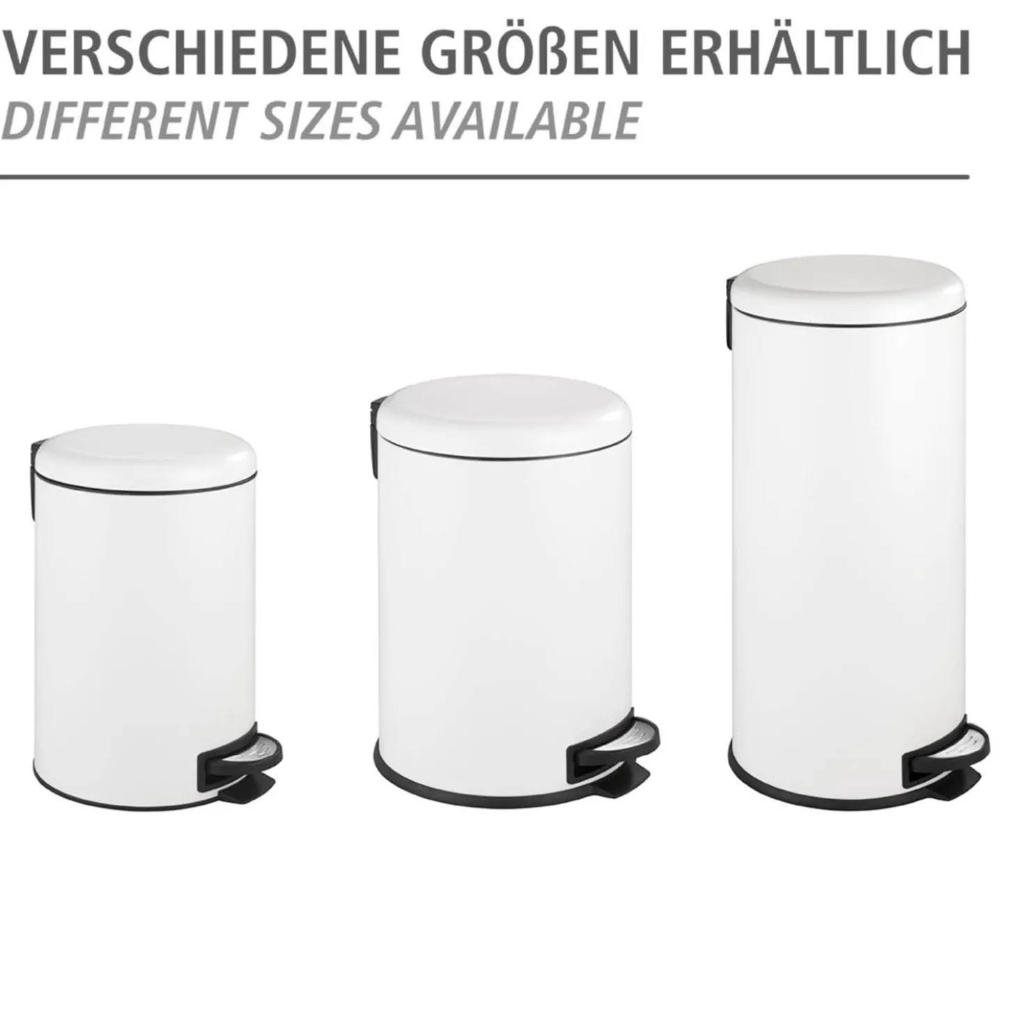 WENKO Treteimer Mod. Leman Easy Close Weiß 20 L, mit herausnehmbarem Einsatz