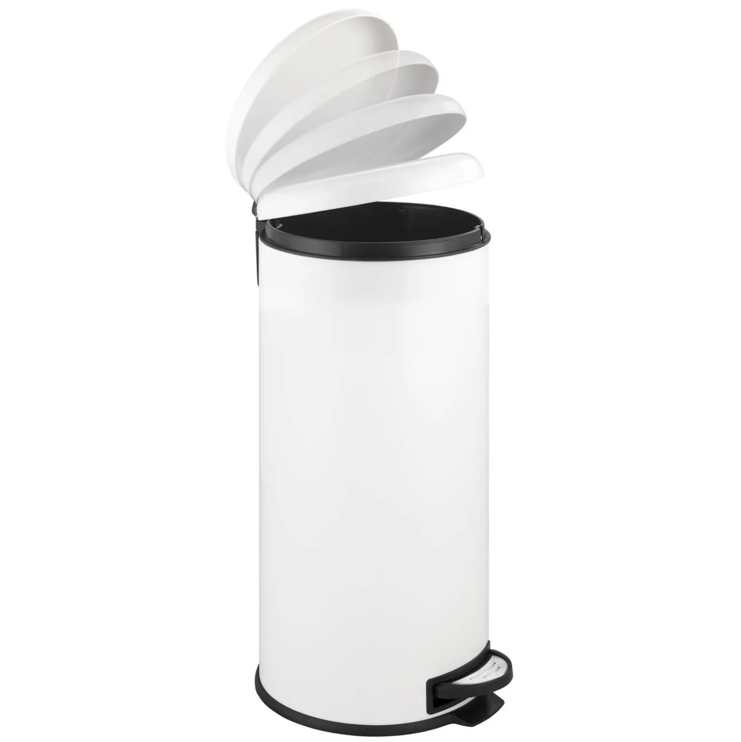 WENKO Treteimer Mod. Leman Easy Close Weiß 30 L, mit herausnehmbarem Einsatz