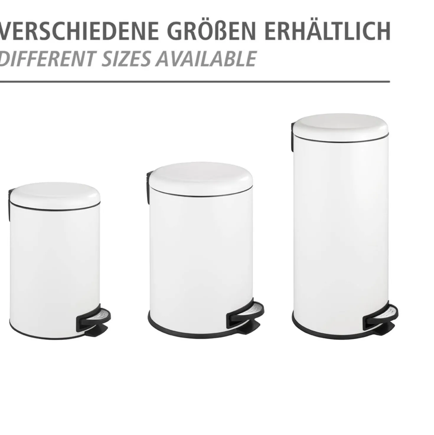 WENKO Treteimer Mod. Leman Easy Close Weiß 30 L, mit herausnehmbarem Einsatz