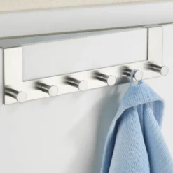 WENKO Türgarderobe Edelstahl Mod. Celano, 6 Haken, für Türfalzstärken bis 2 cm