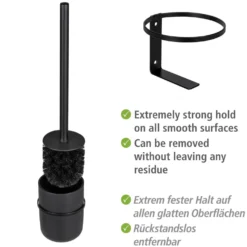WENKO Turbo-Loc® WC-Garnitur Mod. Carpino Schwarz, Befestigen ohne Bohren