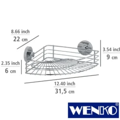 WENKO Vacuum-Loc® Eckablage Bari, Befestigen ohne bohren