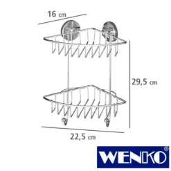 WENKO Vacuum-Loc® Eckregal Bari 2 Etagen, Befestigen ohne bohren