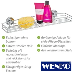 WENKO Vacuum-Loc® Maxiablage Milazzo, Befestigen ohne bohren