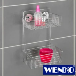 WENKO Vacuum-Loc® Wandregal 2 Etagen Bari, Befestigen ohne bohren