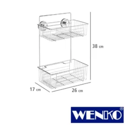 WENKO Vacuum-Loc® Wandregal 2 Etagen Bari, Befestigen ohne bohren