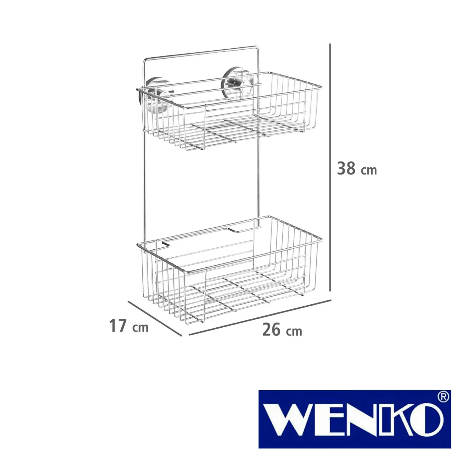 WENKO Vacuum-Loc® Wandregal 2 Etagen Bari, Befestigen ohne bohren