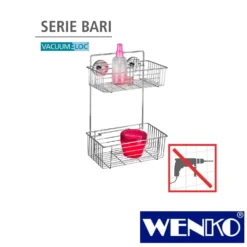 WENKO Vacuum-Loc® Wandregal 2 Etagen Bari, Befestigen ohne bohren