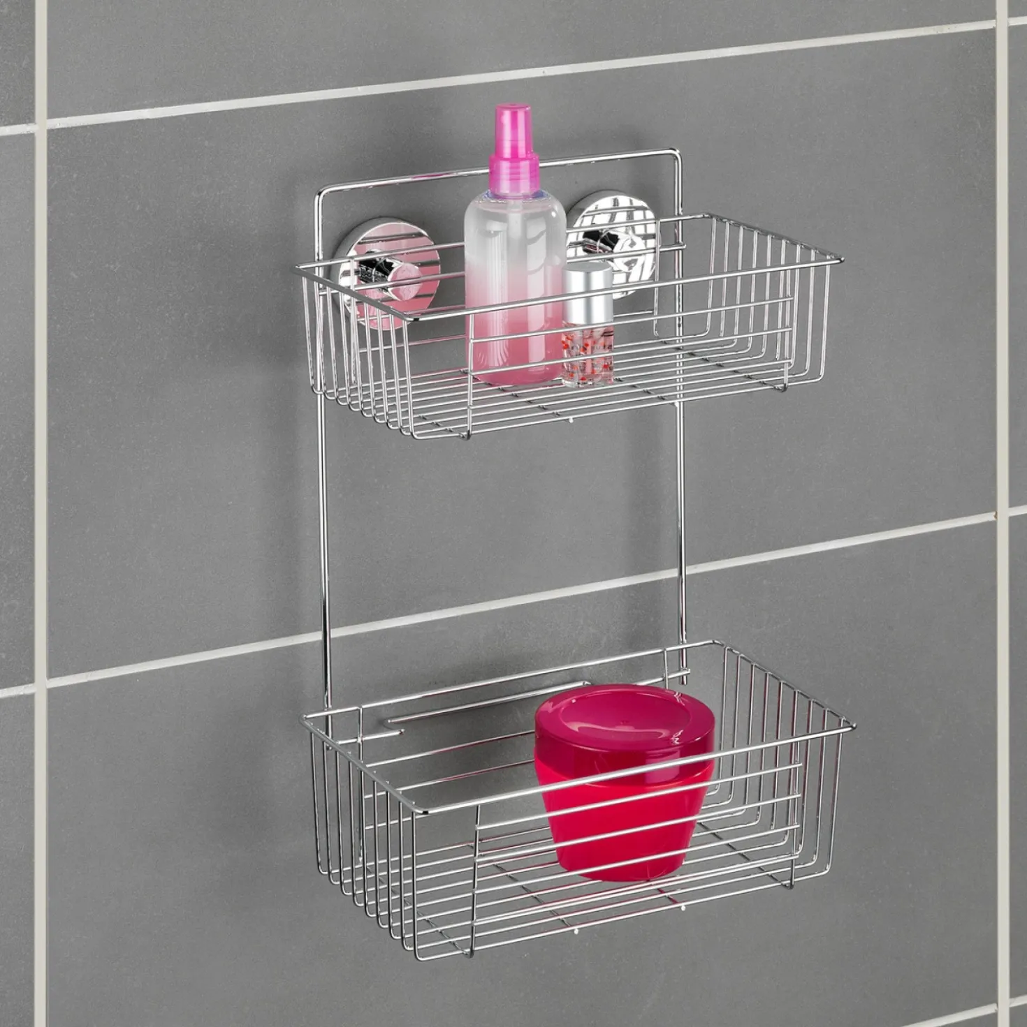 WENKO Vacuum-Loc® Wandregal 2 Etagen Bari, Befestigen ohne bohren