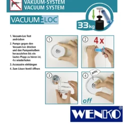 WENKO Vacuum-Loc® Wandregal 2 Etagen, Befestigen ohne bohren