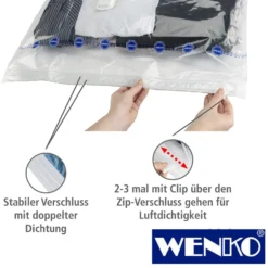 WENKO Vakuum Beutel Reise-Set 6-teilig, mit Pumpe