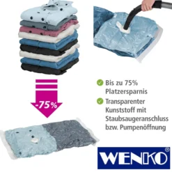 WENKO Vakuum Beutel Reise-Set 6-teilig, mit Pumpe