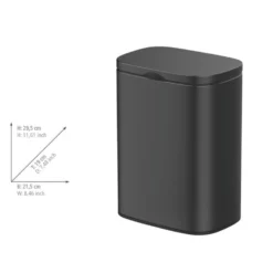 WENKO Wand-Kosmetikeimer Mod. Sare Schwarz 5 L, Easy Close Absenkautomatik